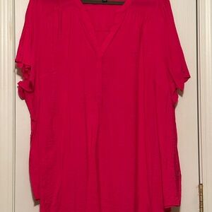 Torrid Harper Women's Bright Pink V-Neck Blouse size 5